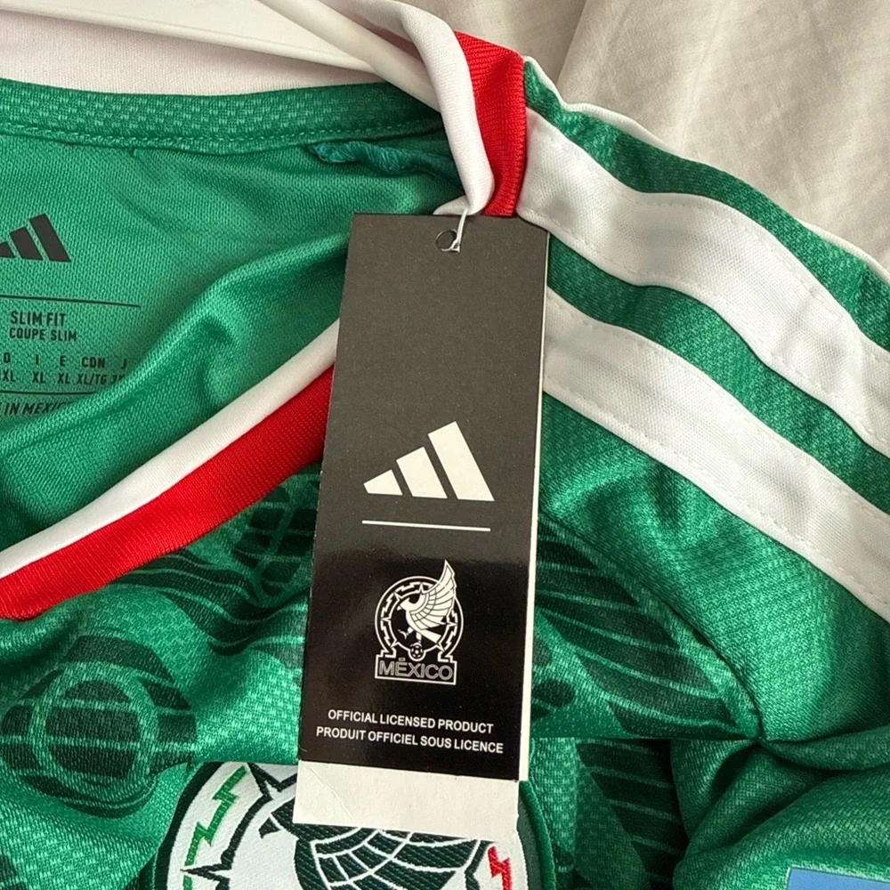 Men's adidas Santiago Gimenez #11 2026 Mexico Home WC Jersey Sz XL - Green NWT - Picture 8 of 9